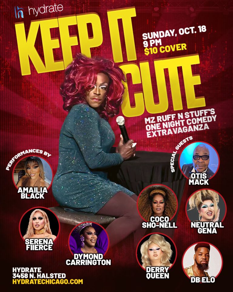 Keep It Cute comedy and drag show at Hydrate Chicago on October 18, 2026